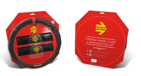 Cubre Volante Negro Rojo y Cubre Cinturon de Seguridad